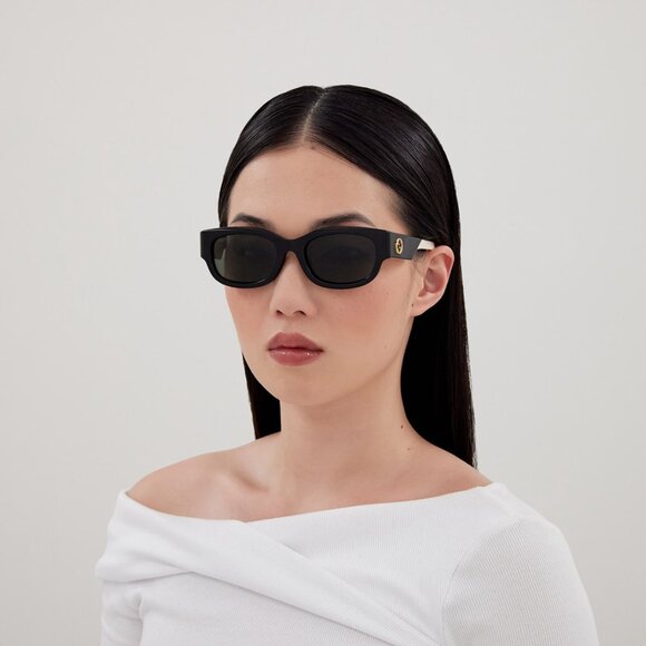 Gucci GG1667SK 003 Rectangle Sunglasses - Black/Havana/Violet - Picture 3 of 11